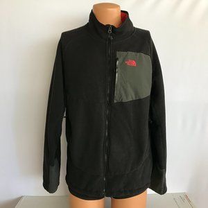 Men's The North Face Black Red Zip Up Fleece Sweater Jacket Sz L
